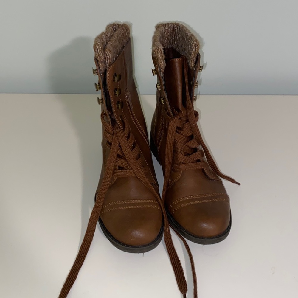 brown lace up boots